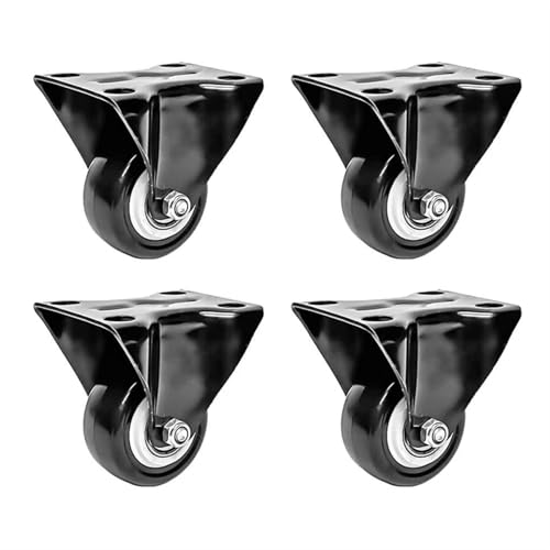 Roulettes fixes noires 2,0 pouces charge 616 lb pour meubles et chariot - Lot de 4