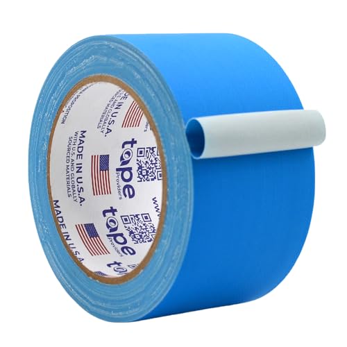 Image of WOD GTC12 Gaffer Tape, Light Blue Low Gloss Finish Film, 2.5 inch x 60 ft. (Pack of 20) Residue Free, Non Reflective Cloth Fabric, Secure Cords, Water Resistant, Photography, Filming Backdrop