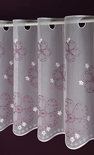 Plauener Spitze Visillo - Fabricación a medida - Cortina bistró Altura 40 cm - Ancho de la cortina por número de piezas en 16 cm a elegir, blanco - Oleander fabricado en Alemania Cover