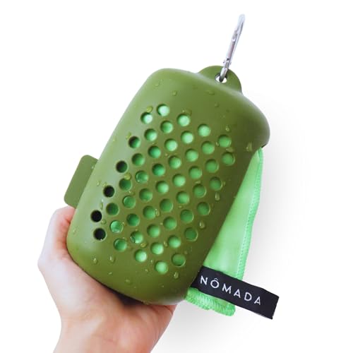 NÓMADA Toalla Microfibra 130x50 Gimnasio Viaje Baño Senderismo Camino de Santiago Compacta Ligera Absorbente Secado Rapido con Funda Antibacteriana para Mochila