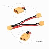 RIIEYOCA XT60 Równoległe złącze akumulatora Adapter Podwójny rozszerzenie XT60 Y Splitter 1-żeński na 2-męski 14AWG Kabel do trybu RC Helikopter Quadcopter