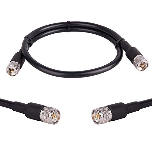 XRDS-RF PL-259 UHF CB Coax Cable 3ft, 50 ohm KMR400 PL-259 UHF Male to SO-239 Male Connector Low Loss Coaxial Cable for HAM & CB Radio, Antenna Analyzer, Dummy Load, AIS Antenna, SWR Meter