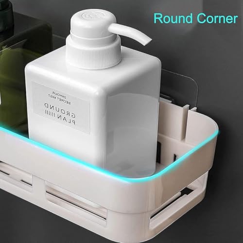 Image of Bathroom Shelf for Wall, Self-Adhesive Bathroom Organiser with Towel Holder, Ideal Bathroom Accessories for Efficient Space Utilisation (2 Self)