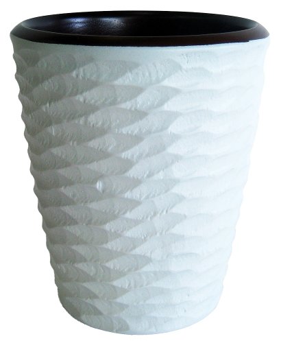 Enrico Mango Wood Honeycomb Utensil Vase, White