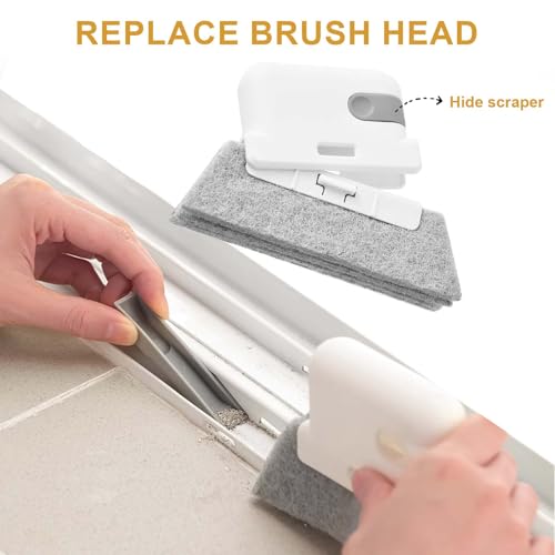 4 Stück Fensterrillen Reinigungsbürste, Reinigungsbürste für Magische, Groove Reinigungsbürstes,Mehrzweck Groove Kleine Bürste,für Ecken, Badezimmer, Küche, Schiebetürschiene