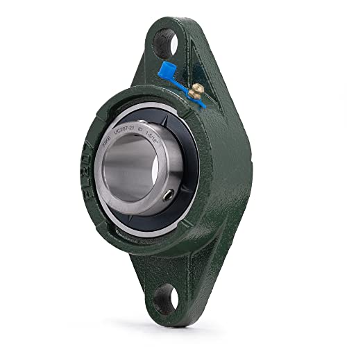 Image of XIKE 2 Pcs UCFL207-21 Bore 1-5 /16 inch Pillow Block Flange Mounted Ball Bearings.