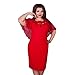 Produktbild Manadlian Übergröße Chiffon Kleid, Mode Frau Beiläufig Einfarbig Übergröße Chiffon Kleid Loose O-Neck Kurzarm Abendkleid Brautjungfer Cocktailkleid Faltenrock Langes Kleid XL-6XL (6XL, Rot)