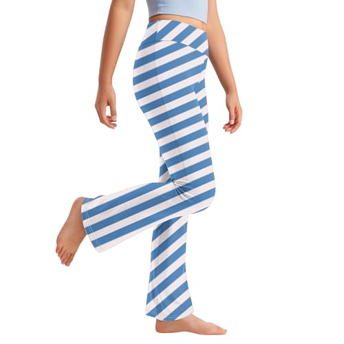 Toddler Girls Trendy Striped Comfort Yoga Pants Teens High Waisted Active Straight Leggings for Kids 2-13 Years2