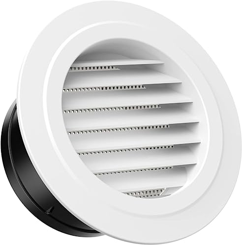 HG Power 100mm Grille de Ventilation en Plastique Aeration Ronde avec Moustiquaire Grille pour Intérieur et Extérieur Entrées et Sorties d'air Murales et de...