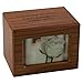 Custom Engraved Stowe Honey Finish Photo Urn - Extra Small, Wood Picture Urn for Ashes, Extra Small Sized Cremation Urn
