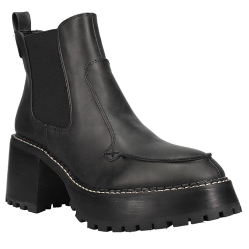 MIA Womens Easton Round Toe Platform Chelsea Casual Boots Ankle Mid Heel 2-3" - Black2