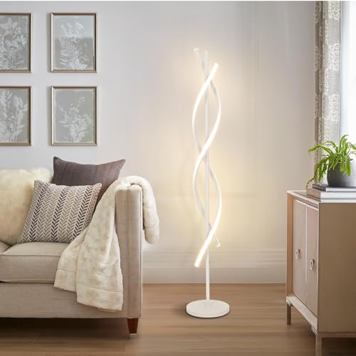 Loiogohot フロアライト フロア スタンドおしゃれ 付き階調光調色 電球色 昼白色 昼光色北欧 LED スタンドライト 常夜灯 フロアライト は、リビングルーム、寝室、書斎、玄関、勉強、仕事、読書、地面の配置に適しています（ホワイト）