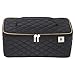 Ballage Large Quilted Makeup Organizer Bag with Mirror To Organize Your Beauty Tools. Multi Functional Makeup Bag Cosmetic Organizer and Toiletry Holder. Includes Brush Holder