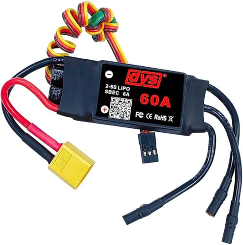 DYS 60A 2-6S Brushless ESC with 5V/6A SBEC with XT60 & 3.5mm Plug for RC Fixed-Wing Aircraft Helicopter