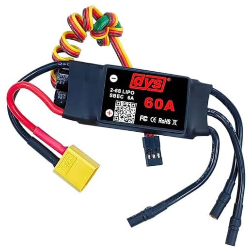 DYS 60A 2-6S Brushless ESC with 5V/6A SBEC with XT60 & 3.5mm Plug for RC Fixed-Wing Aircraft Helicopter