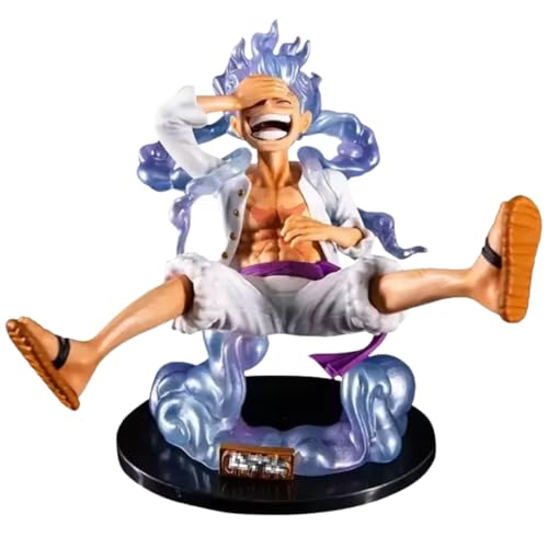 Image of Blue Aura Luffy Gear 5 Action Figure Height -15cm Collectible for Anime Fans PVC Multicolour | Laugh - LFYY