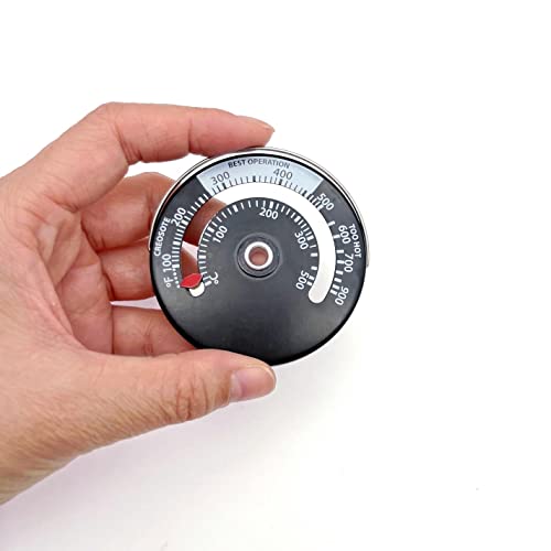 JZK Ofentemperaturanzeige magnetisch, magnetisches Ofen-Thermometer, Ofen-Rauchrohr-Thermometer für Multifuel-Ofen, Feuerofen/Holzbrenner/Holzbrenner-Thermometer, Metall-Kamin-Temperaturanzeige