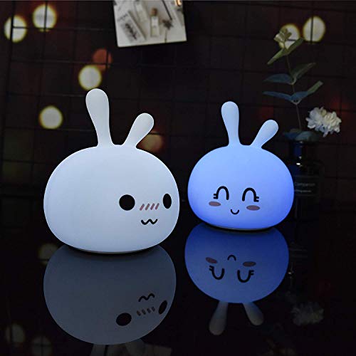 Lámpara de Noche Conejo de Silicona Suave LED Recargable miniatura 7