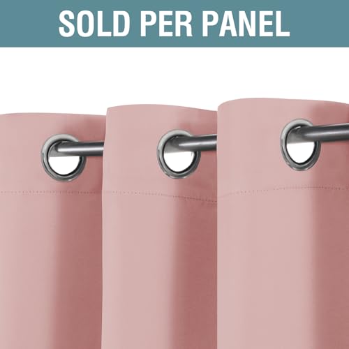 Image of H.VERSAILTEX Blackout Curtain for Living Room Thermal Insulated Window Treatment Curtain Extra Long 96 inch Length Energy Saving Grommet Top Blackout Drape, One Panel, Baby Pink, 52 inch W x 96 inch L