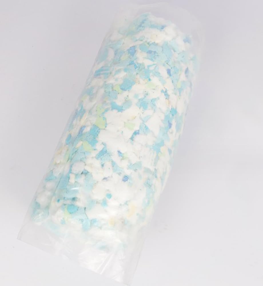 Espuma viscoelástica triturada de alta densidad de 5 libras con relleno de gel para puf, camas de perro, muñecas y cojines de sofá, relleno de almohada de lectura, multicolor