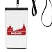 Moscow Russia Red Landmark Pattern Phone Wallet Purse Hanging Mobile Pouch Black Pocket