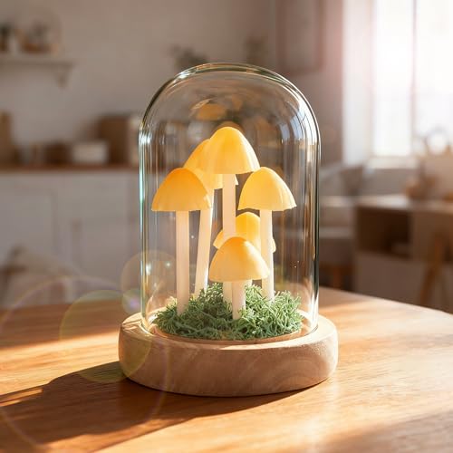 Kiinfendly Glass-Dome Mushroom Night Light (Battery, Warm White, 5.5in) — view 4