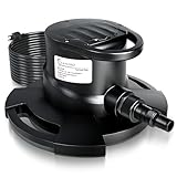 LANCHEZ 1/2HP Automatic Pool Cover Pump, 2250GPH Submersible Water Sump Pump with Check Valve & 3 Adapters, 25ft Power Cord, Removal for Swimming Pool, Hot Tubs, Rooftops and more,Black