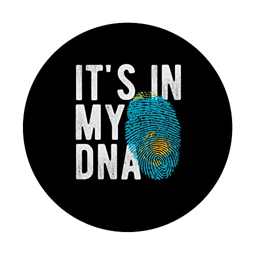 it's in my DNA Kazakhstan flag Fingerprint PopSockets Swappable PopGrip, Black - Image 3