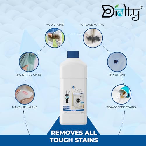 Image of Diolty 1L Liquid Laundry Detergent Fresh Fragrance | Concentrated Bio-Enzyme Stain Remover | HE Front Load Top Load Safe | ColorSafe Fabric Protector | 20+ Washes Family Value Pack