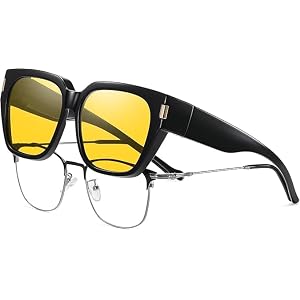 HAOLOTA Night Vision Driving Glasses Fit Over Glasses