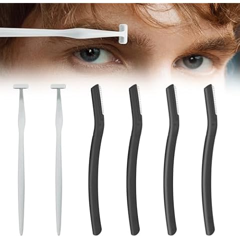 6 Pieces Eyebrow Razors for Men - Japanese Blades Precision Eyebrow Razors, Small Face Razors for Peach Fuzz, Small Dermaplane Razors, Multipurpose Exfoliating Dermaplaning Tools Cover