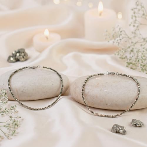 Image of Astrotalk Raw Pyrite Anklet | Stone of Money, Protection & Power | Natural Pyrite Anklet for Women | Healing Crystal Jewellery for Women | Gift for Woman & Girlfriend