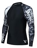HUGE SPORTS Wildling Series UV Protection Quick Dry Compression Rash Guard (Lion,L)