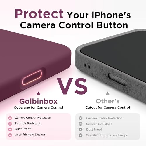 Image of GolbinBox Magnetic for iPhone 16 Pro Max Case, Silicone Cover, Wine Red