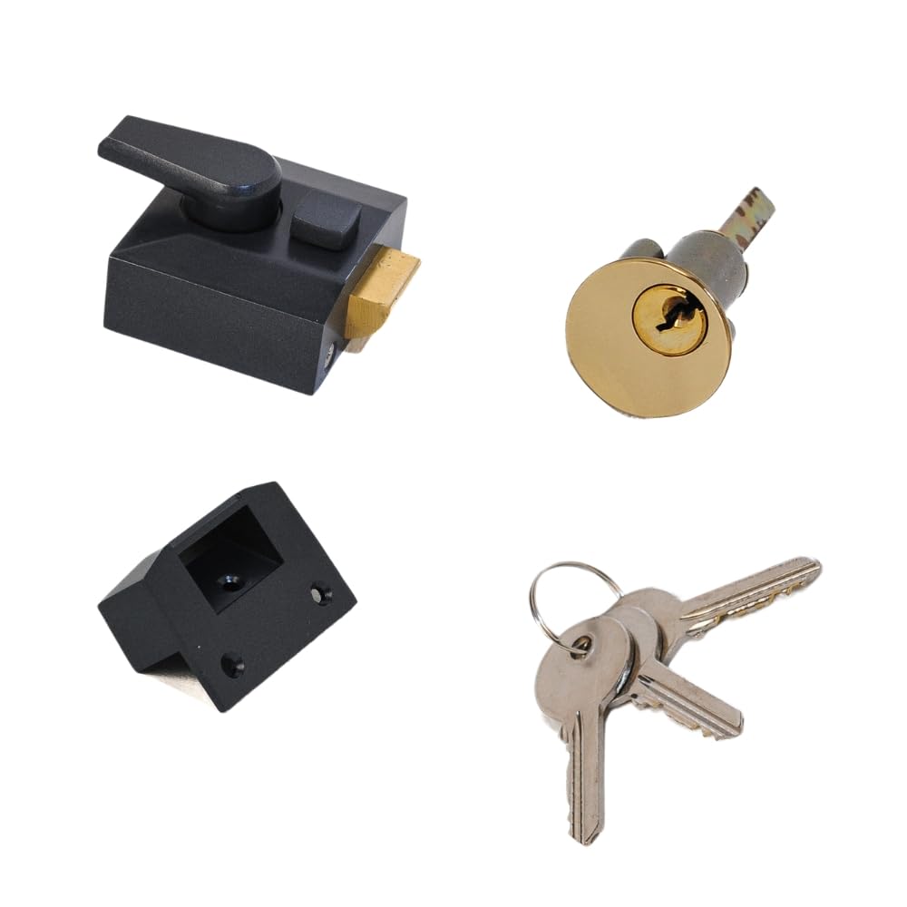 (Gunmetal Narrow) Ion Hardware Front Door Nightlatch Lock 5052351009688