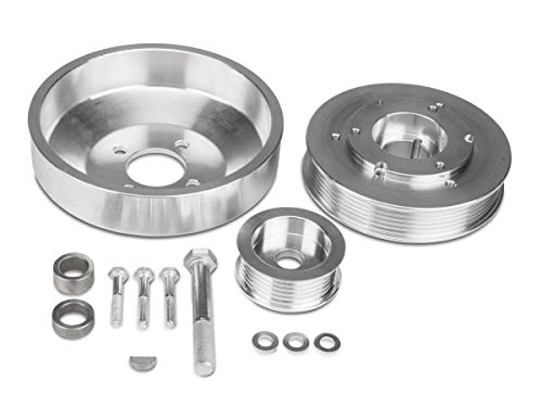 SR Performance Underdrive Pulleys Kit in Polished Durable Aluminum; Compatible with Mustang GT 1996-2001 Through Mid-2001