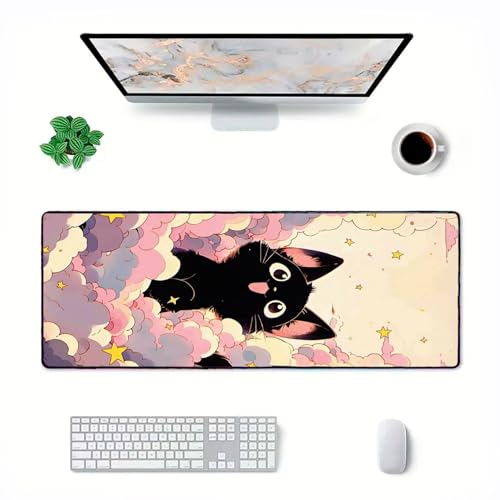 Novo Mouse Pad Gamer Deskpad Speed Extra Grande Borda Costurada Profissional Varios Tamanhos - Gatin