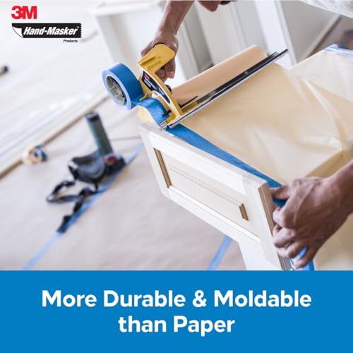 Image of 3M Hand-Masker Masking Plastic, 12 in x 120 yds, Easy To Wrap Around Objects, No Paint Bleed-Through, Minimize Messy Clean-Up, Waterproof, 1 Roll (MPL12) | Easy To Wrap Around Objects, No Paint Bleed-Through, Minimize Messy Clean-Up, Waterproof