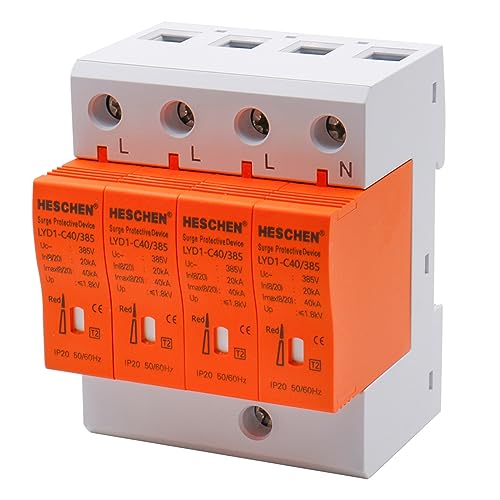 Heschen Surge Protective Device, LYD1-C40/385, 4P 385V 20KA, Fire-Proof, Low-Voltage Arrester