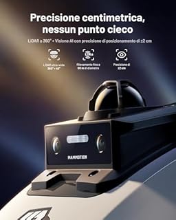 MAMMOTION YUKA mini 2 1000 Robot Rasaerba senza Cavo Perimetrale con Garage Standard, LiDAR 360° + Visione AI, Riconoscimento di Oltre 300 Ostacoli, DropMow, Consigliato per 1000m²