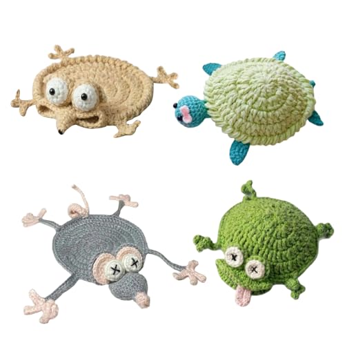 Altlıkları - 4 Parçalı El Yapımı Tığ İşi Hayvan Şeklinde Dekorasyonu | Şirin Bardak Altlıkları | Mutfak, Apartman, Yeni Ev, Kafe, Restoran, Otel, Ev, Yemek Odası İçin