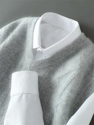 Mnjyihy Men's Sweater Vests Fall Winter Sleeveless V-Neck Knitting Pullovers Waistcoat Thick Tops2