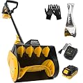 ZEGJAW Cordless Snow Shovel, 20V 12-Inch Cordless Snow Blower with LED Light & Directional Plate for Driveway, Side Walk (4.0Ah Battery and Charger Included)