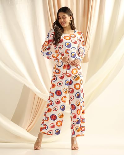 Image of GRECIILOOKS Lycra Co-Ord Set For Women | Co-Ord Set For Women Stylish | Festive Co-Ord Set For Women | Travel Co-Ord Set For Women | Full Sleeve Women's Co-Ord Set