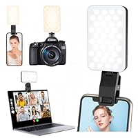LED Selfie Licht Handy, USB Wiederaufladbares Videolicht mit Clip&Dualen 1/4\ Gewinden, 5 Lichtmodi 3000K-6500K Dimmbare Ring Light, Tragbares Foto Licht für Laptop iPhone Tablet Kamera TikTok YouTube