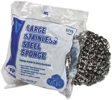 Large Stainless Steel Sponge, Polybagged, 1.75 oz, 12 per Pack
