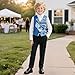 Yreiwoby Fashion Boys Dress Vest Suit Waistcoat Formal Business Slim Fit Suits for Boys Blue Button Up Vests V-neck Sleeveless Tuxedo Jacket with Pockets