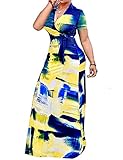 Lcoryz Maxi Dress for Women Ladies Casual Ethnic Flower Dresses Blue …