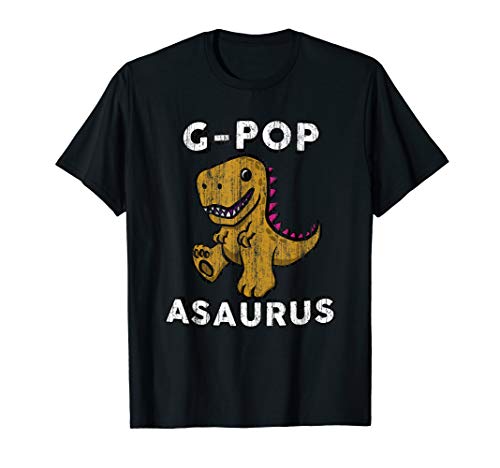 Mens G-Pop Asaurus Shirt Dinosaur T-Rex Grandpa Granddad Art Gift