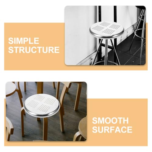 Tabouret en acier inoxydable avec siège rond épais et bords lisses pour restaurant - 4